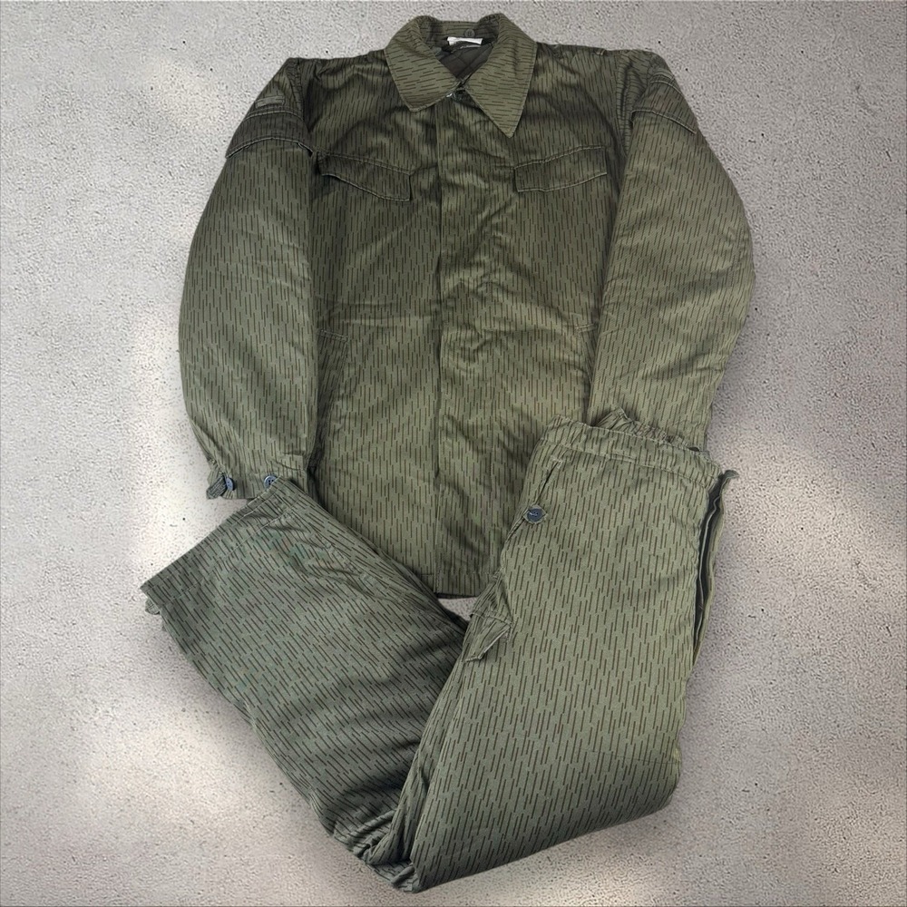 VTG NOS East German Strichtarn Camo Set Jacket G48 Medium Pants 32x28 Insulated